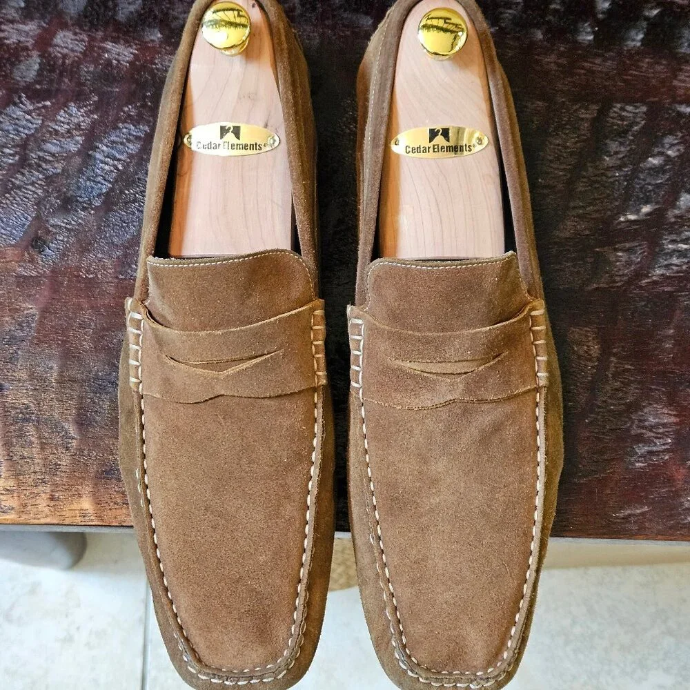 To Boot New York Men's Suede Loafers, Brown, Sz 12   Made in Italy - Picture 2 of 16